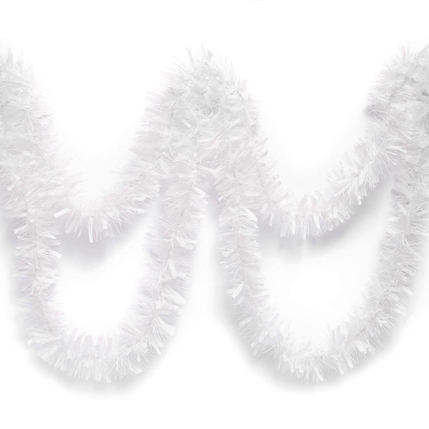 Anderson's Metallic White Tinsel Twist Garland, 25ft Holiday Decoration, Christmas Tree Trim, Parade Float Decor, Party Supplies, Halloween, Graduation, Indoor Outdoor Event Garland