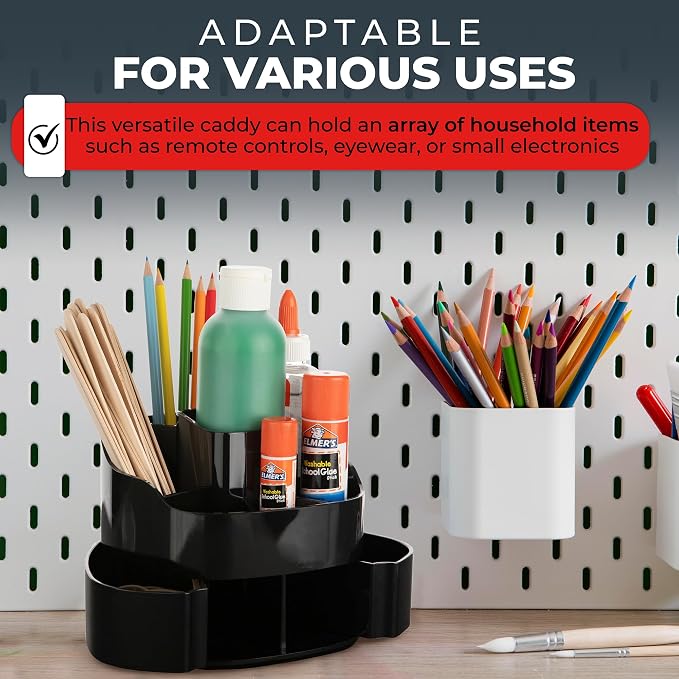 Masirs 360° Rotating Makeup Organizer for Vanity – Small Acrylic Cosmetic Storage Caddy with 5 Compartments, Mini Lazy Susan Turntable for Bathroom Counter, Skincare, Perfume, Brushes, Black