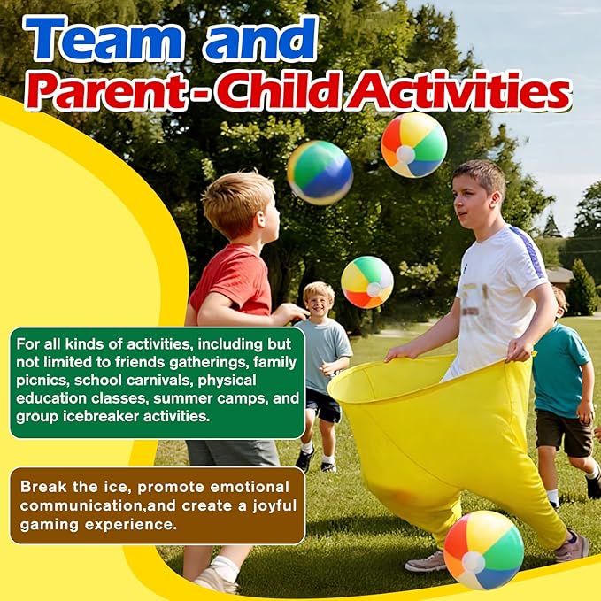 Granny Pants Yard Game Giant Outdoor Tossing Challenge Activity Set with 8 Bouncy Balls & Air Pump, Perfect for Adults, Family Team Events Backyard Parties(Yellow)