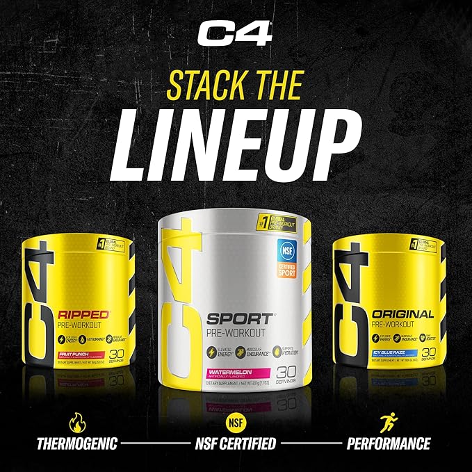 Cellucor C4 Original Pre Workout Powder Grape Sugar Free Preworkout Energy for Men & Women 150mg Caffeine + Beta Alanine + Creatine - 30 Servings (Packaging May Vary)