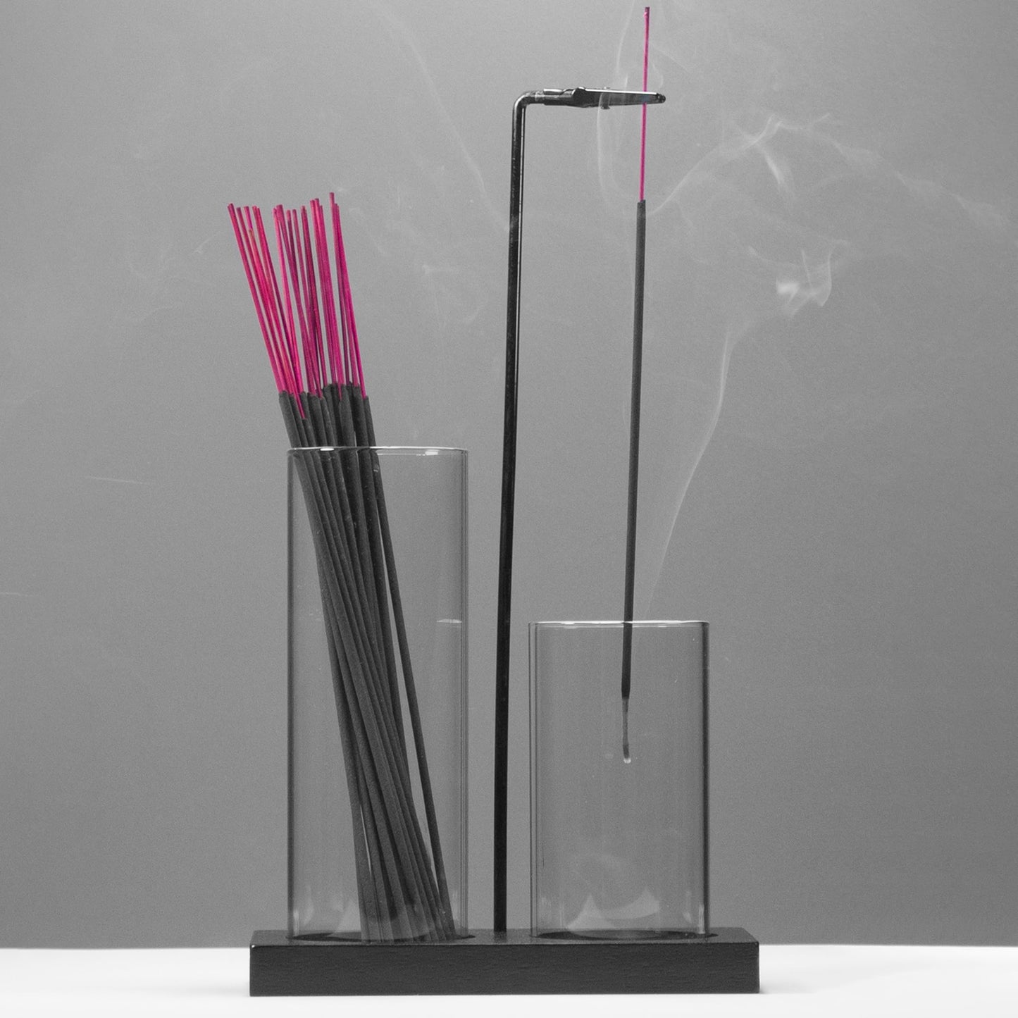 2 in 1 Incense Holder for Sticks Incense Burner Holder with Storage,Glass Upside Down Incense Holder for Sticks with Glass Ash Catcher for Meditation Yoga Spa Room Home Decor[Black]