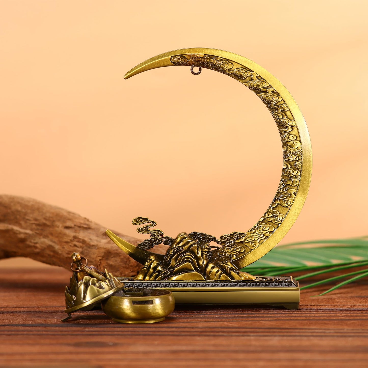 SERdeerCH Moon Lotus Furnace Hollow Hanging Ball Incense Burner,Alloy Frame,Equipped with 1 Tube of Cloud Incense,Used for Home Office Decoration