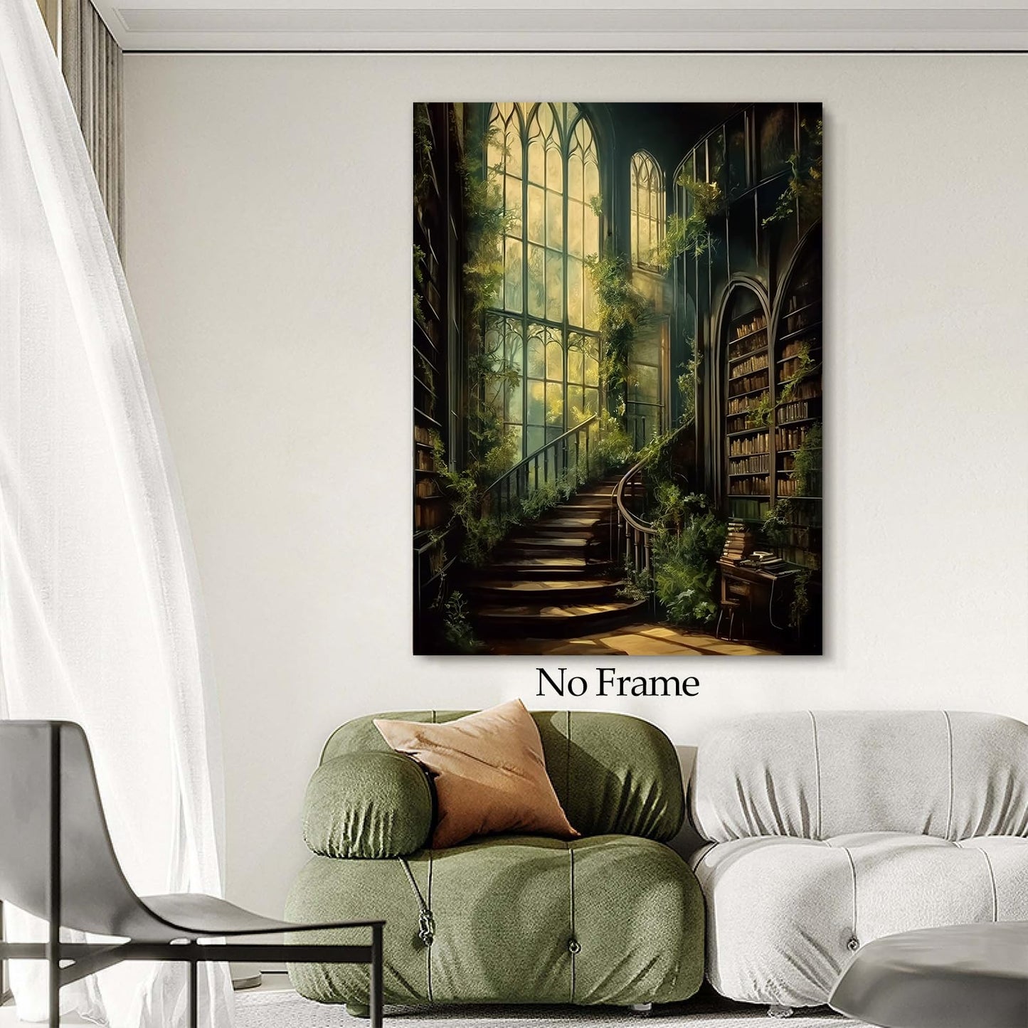 Dark Academia Paintings Gothic Canvas Wall Art Vintage Victorian Art Prints Medieval Castle Wall Art Vintage Library Posters Library Pictures Vintage Gothic Art Prints Dark Library Wall Art 16x24 No