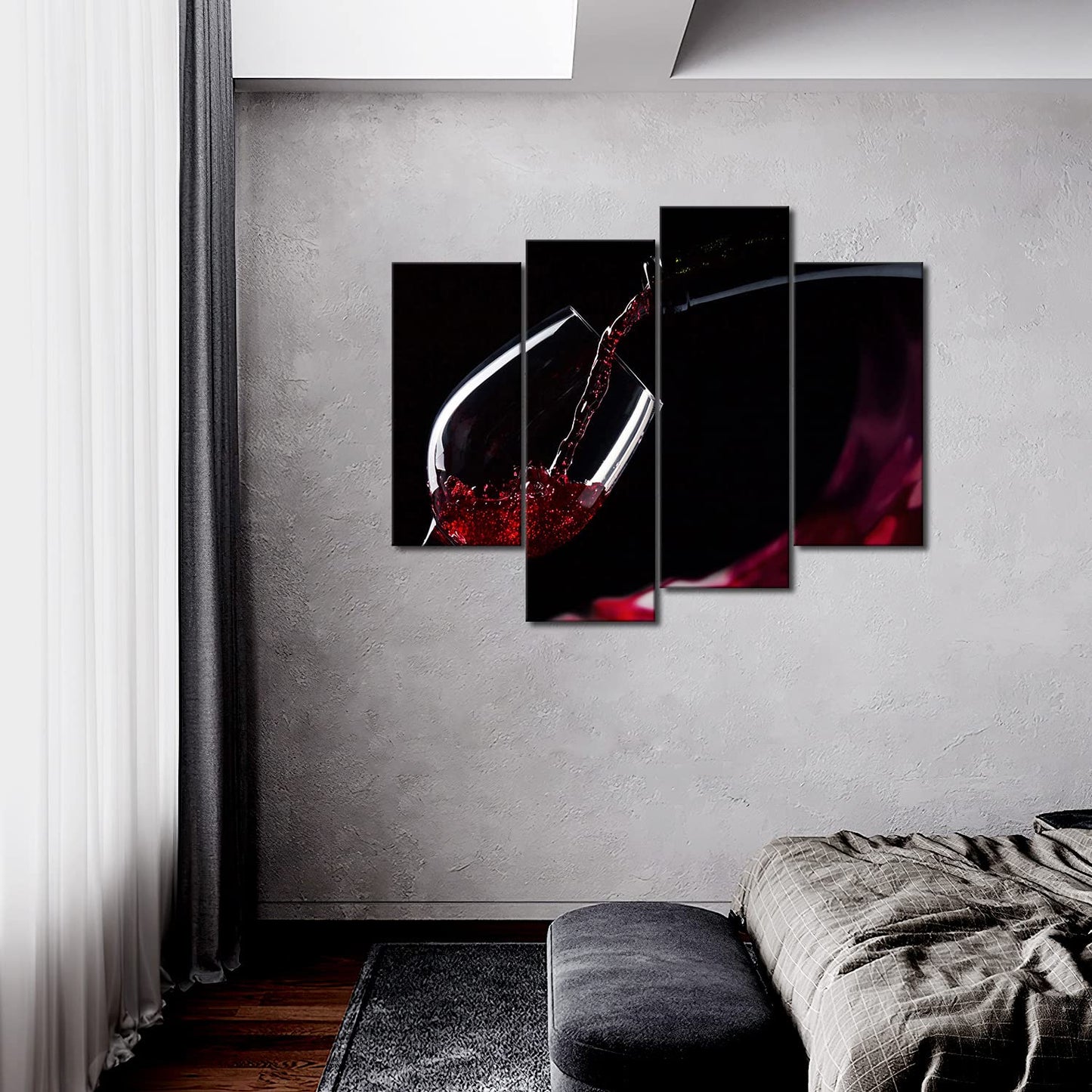 Red Wine Wall Art Wine Bar Canvas Painting The Picture Print On Canvas Food Pictures for Kitchen Living Room Home Decor