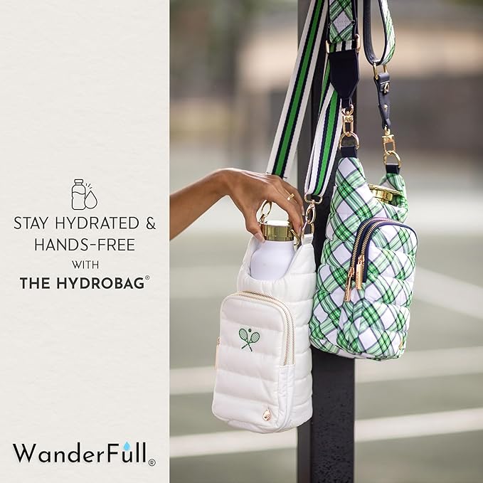 WanderFull® Original HydroBag® Collection, Water Bottle Holder w/Strap & Phone Pocket, Hands-Free Crossbody Water Bottle Bag