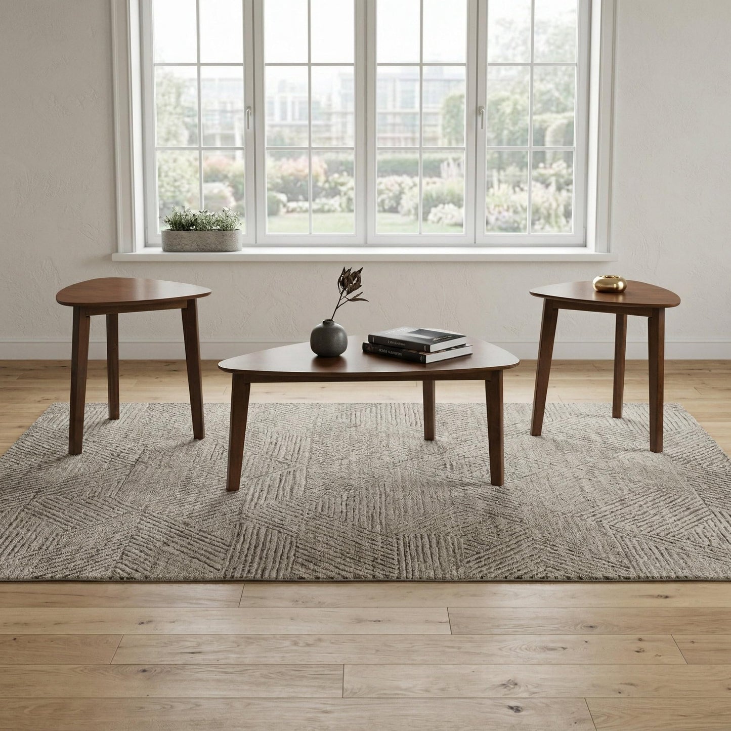 Signature Design by Ashley Lyncott Mid-Century Modern Table, Set of 3, Medium Brown
