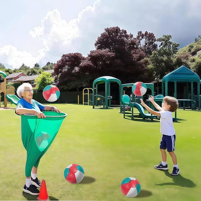 Giant Granny Pants Toss Game Set - Funny Outdoor Party Game with 1 Pair of Giant Pants, 6 Bouncy Balls & Air Pump - Hilarious Fun for Backyards, Families, Adults, Reunions & Team Building