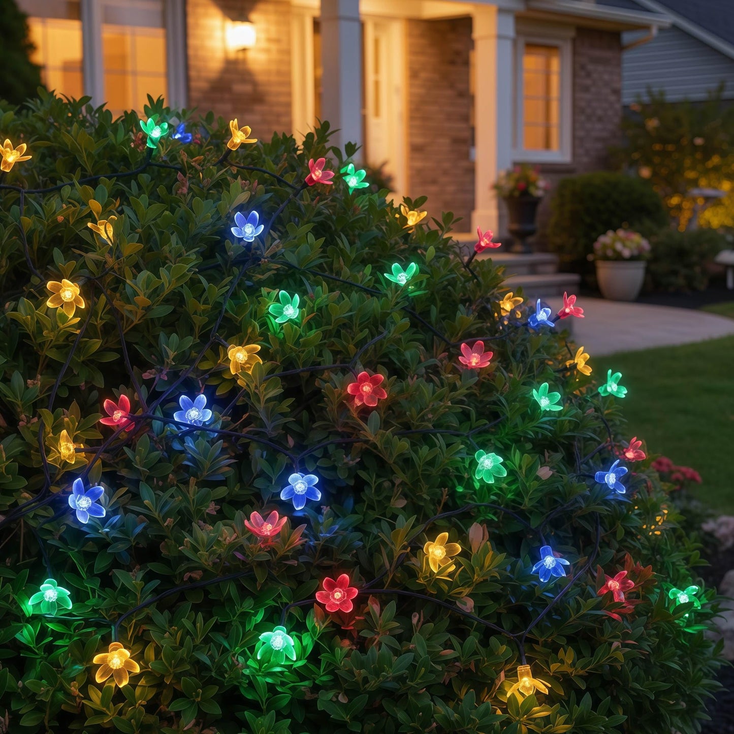 YULETIME 100 Count Multicolor Cherry Blossom Novelty String Lights, 8-Mode 33-Foot LED String Lights