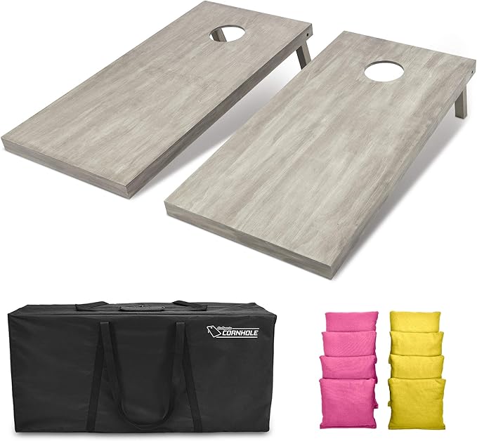 GoSports 4 ft x 2 ft Regulation Size Wooden Cornhole Boards Set - Includes Carrying Case and Bean Bags (Choose Your Colors) Over 100 Color Combinations