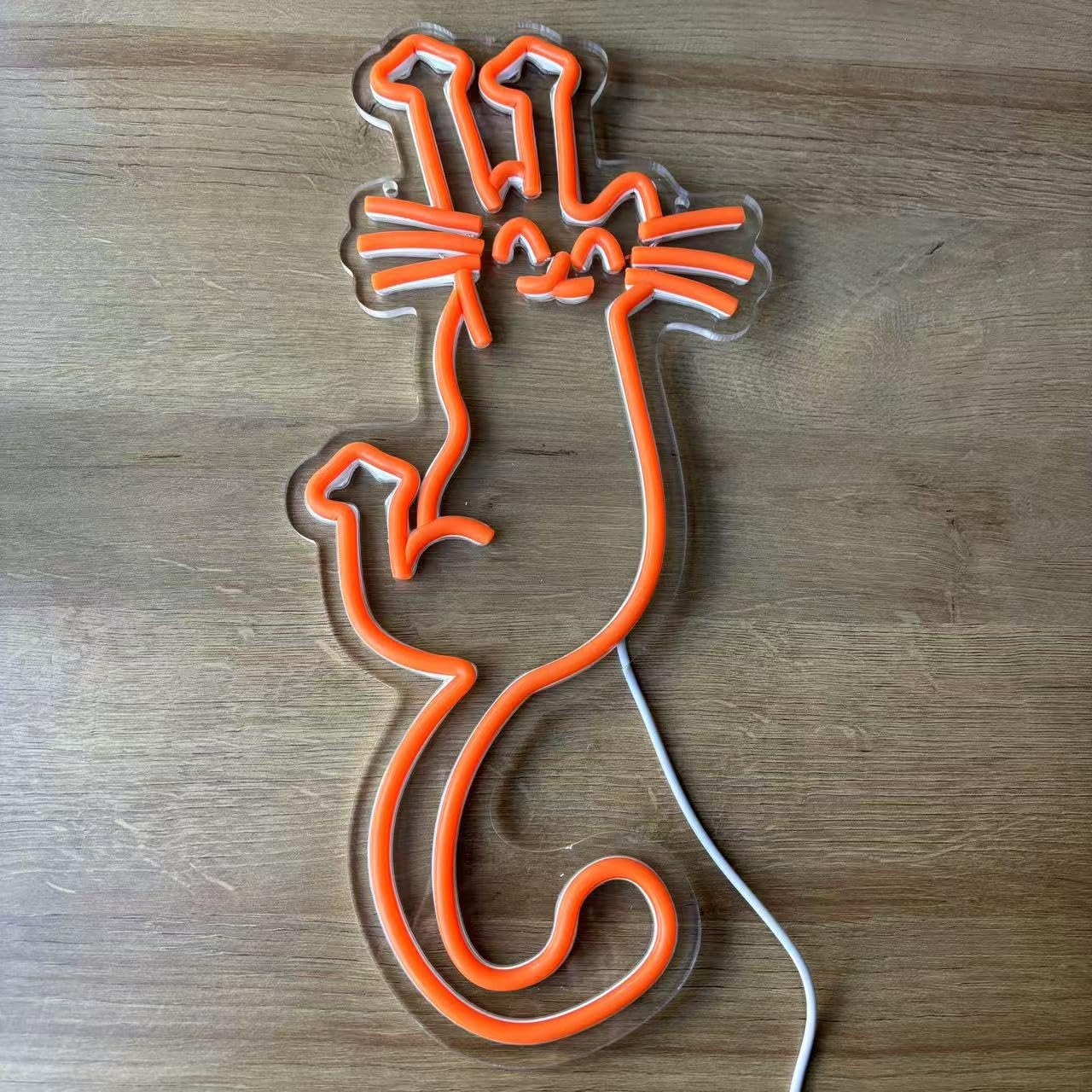 Paw Up Cat Neon Sign Animal USB Operated Decorative LED Cute Kitten LED Neon Custom Neon Sign Cat Lovers Gift Cat holding Sign