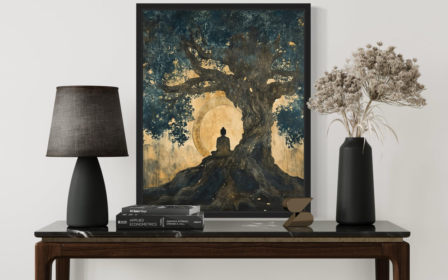 Buddha Bodhi Tree Art Print Poster, Religious Faith Spiritual Wall Art Painting Worship Prayer, Religious Art for Living Room and Bathroom 34 (Buddha Bodhi Tree,10"L x 8"W, Unframed)