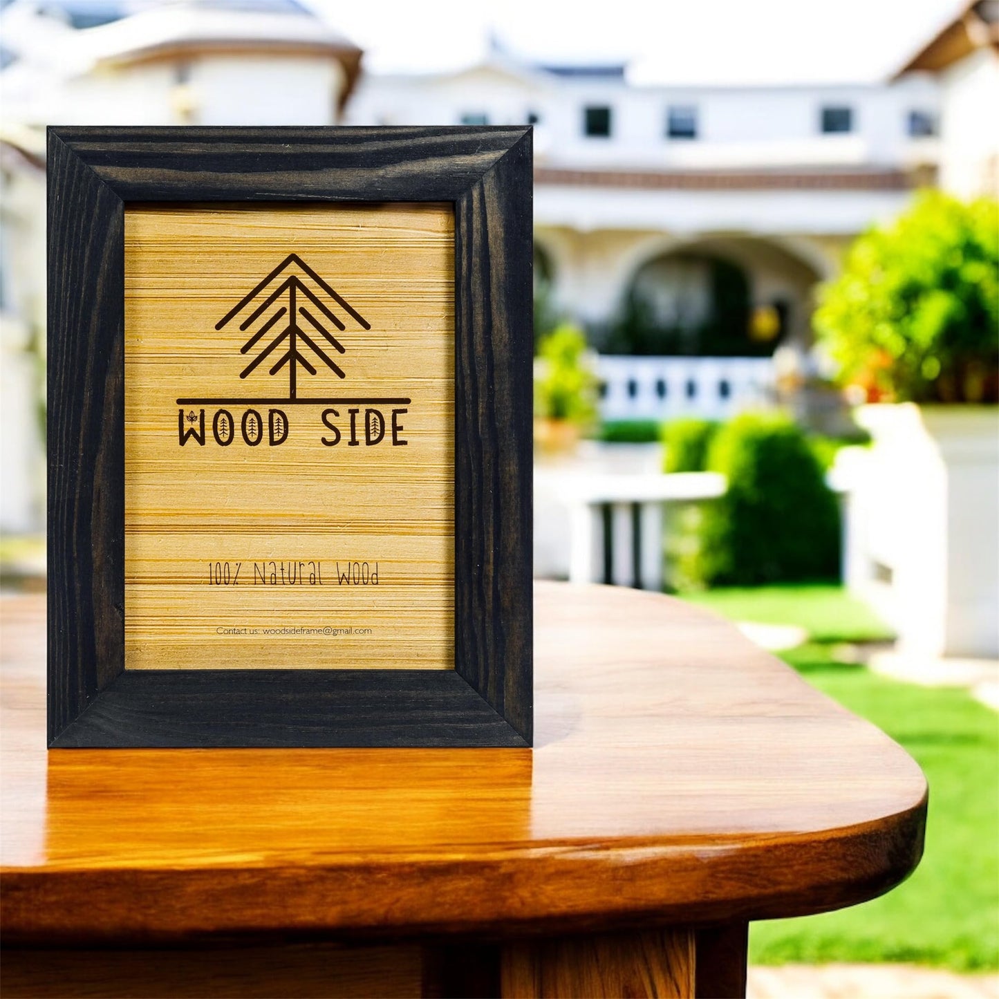 Rustic Wooden Picture Frame 9x12-100% Natural Solid Eco Distressed Wood for Wall Mounting Tabletop Photo Frame - Charcoal