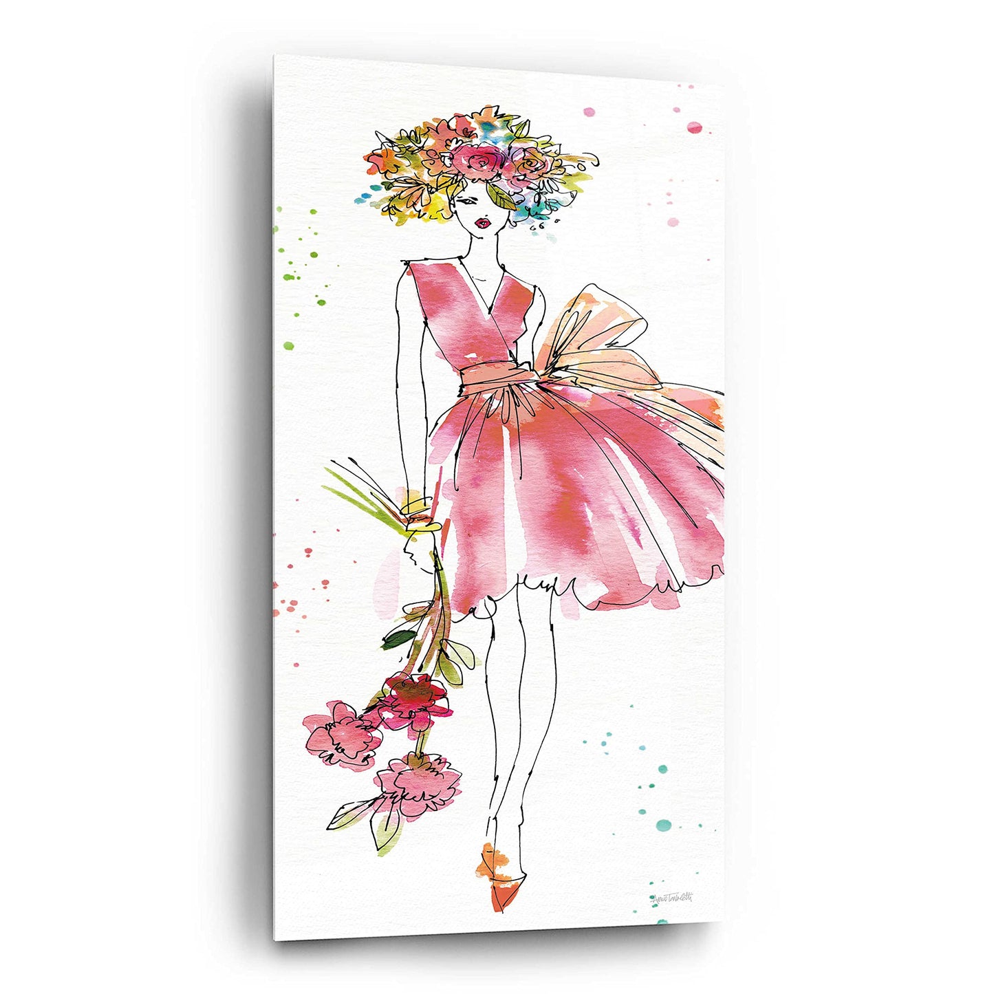 Epic Art 'Floral Figures V' by Ann Tavoletti, Acrylic Glass Wall Art, 12"x24"