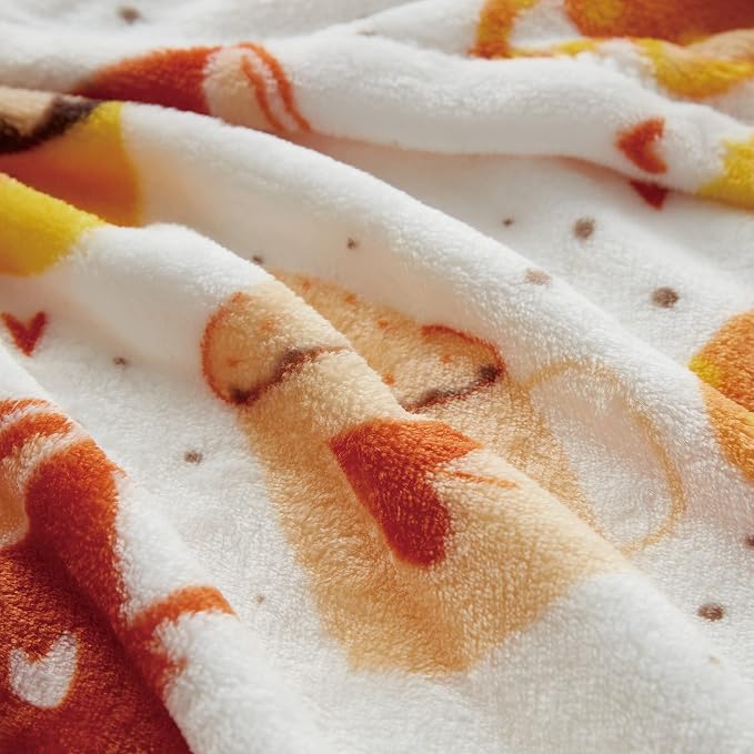 Serafina Home Fall Fleece Throw Blanket: Velvety Soft Pumpkin Spice Cozy Wrap Accent for Sofa Couch Chair Bed Dorm, 50" x 70"