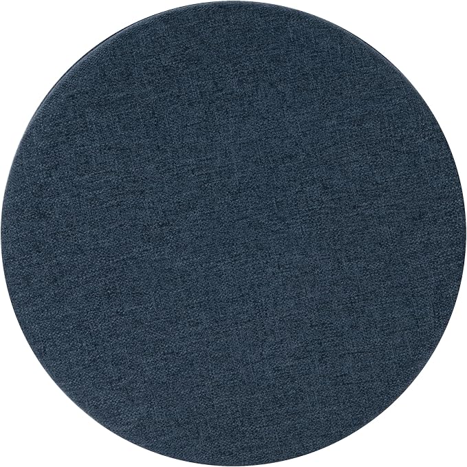 HomePop Round Storage Ottoman - Textured Navy