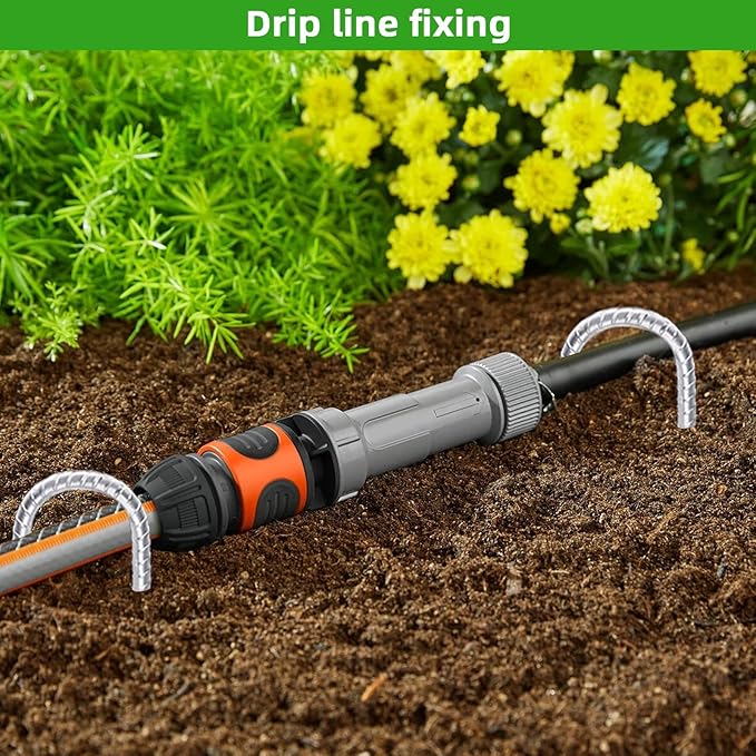 Trampoline Stakes Anchors High Wind 12inx6mm Galvanized U Hook 4pcs Rebar Stakes – Heavy Duty Ground Anchors for Trampoline,Yard & Inflatable,Landscape Metal Stakes for Outdoor Decorations