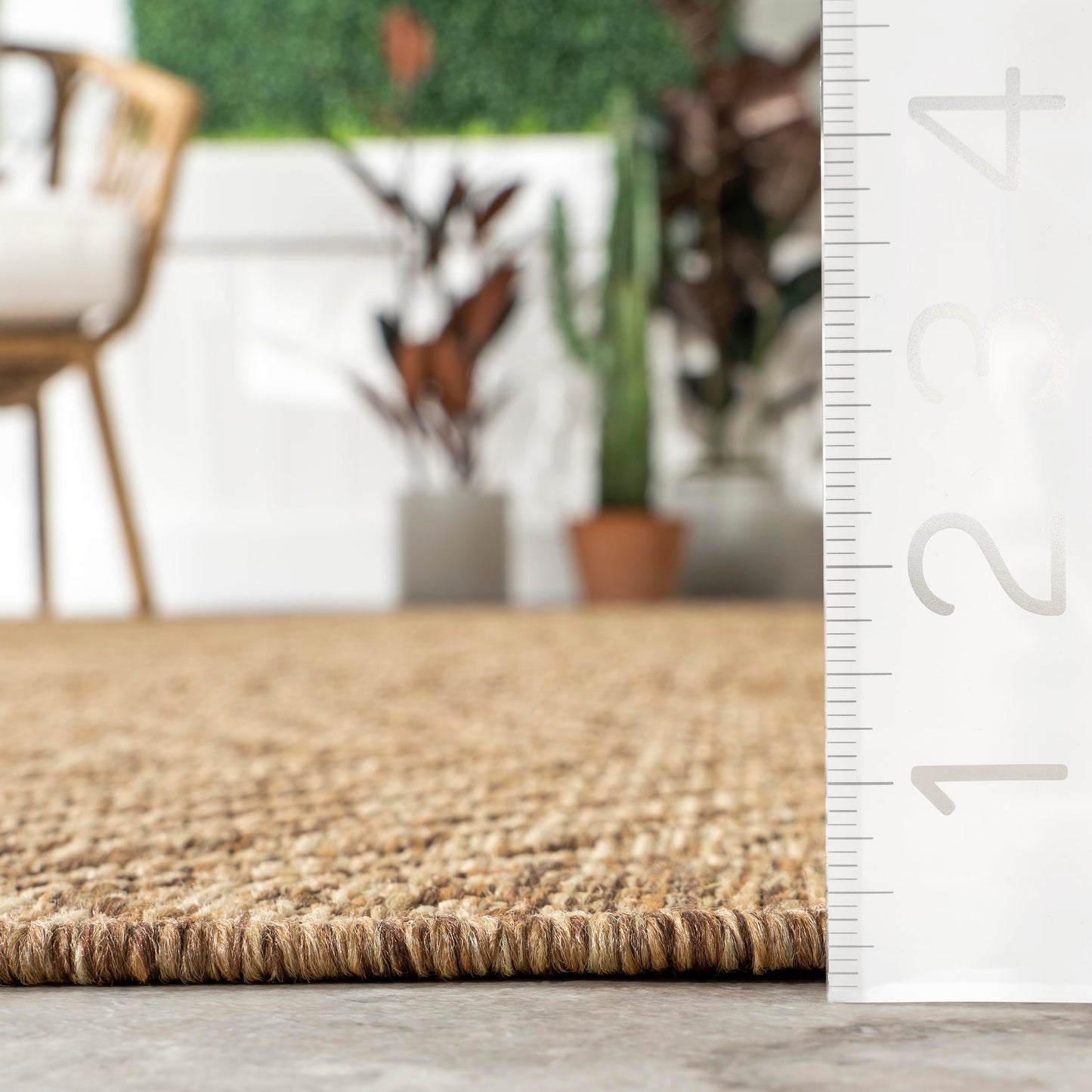 Nuloom Ranya Light Brown/Ivory, 6' 7" x 9', Tribal Geometric, Soft and Cozy, High Traffic, Stain Resistant, Easy Clean, Durable Area Rug for Indoor/Outdoor Patio, Deck, Porch, Garden, Courtyard