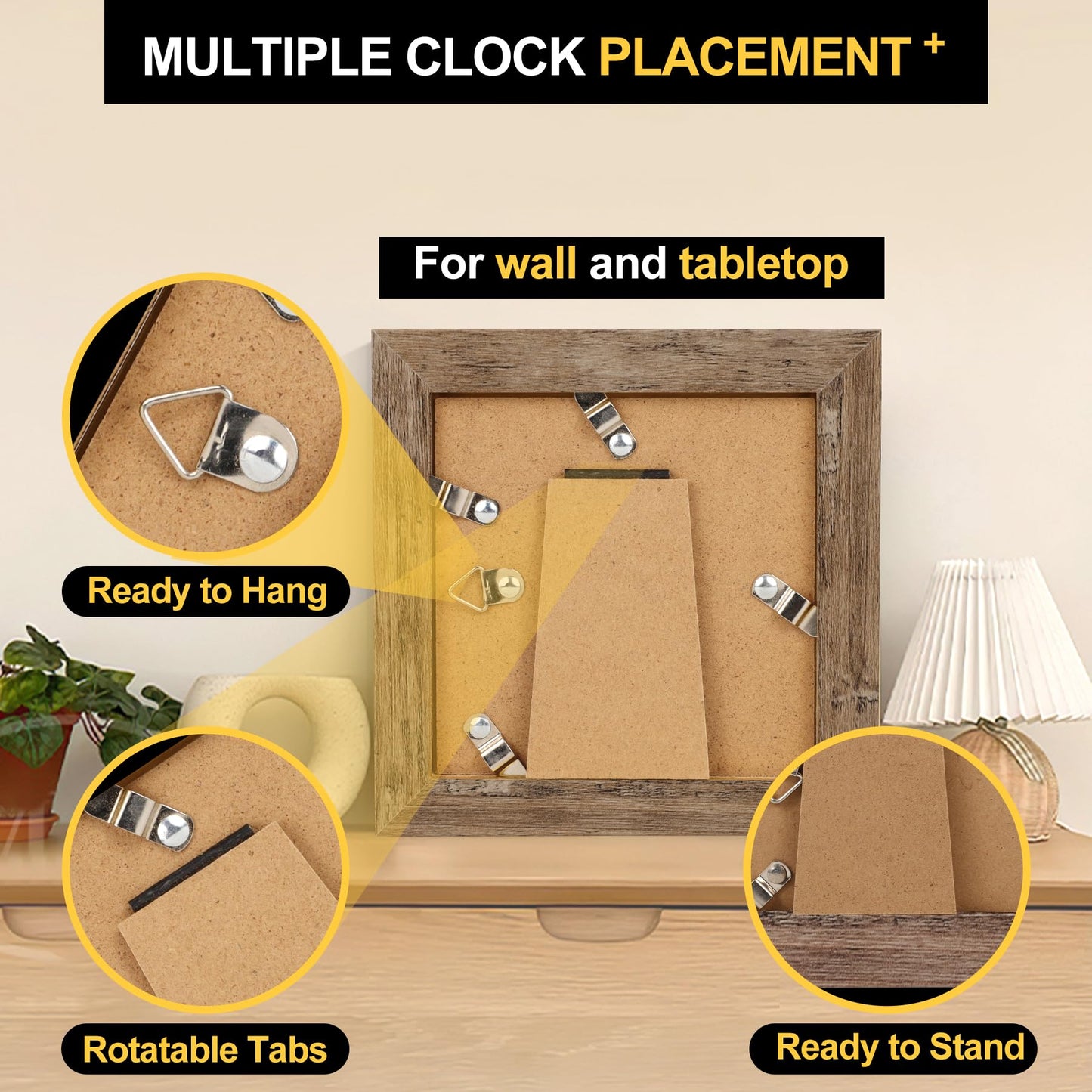 TOFOREVO 4x4 Picture Frames Set of 6 Rustic Wood Grain Photo Frame for Gallery Wall Mounting or Tabletop Display