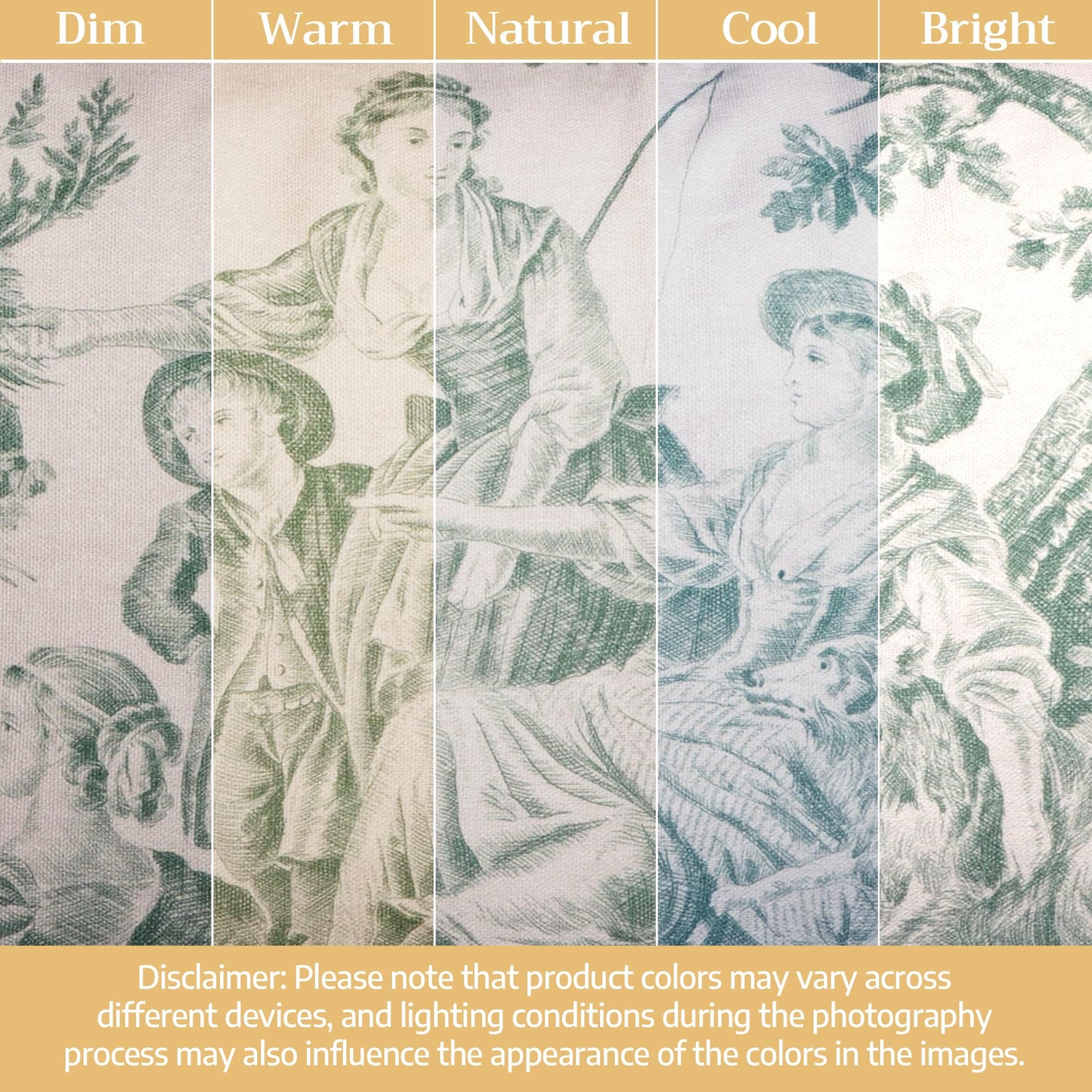 Maison d' Hermine Curtains for living room 100% Cotton 124 inch length Two Panels Light Filtering Toile Curtains for Bedroom Windows with rod and loop Pockets (The Miller Antique Green, 50"W x 124"L)