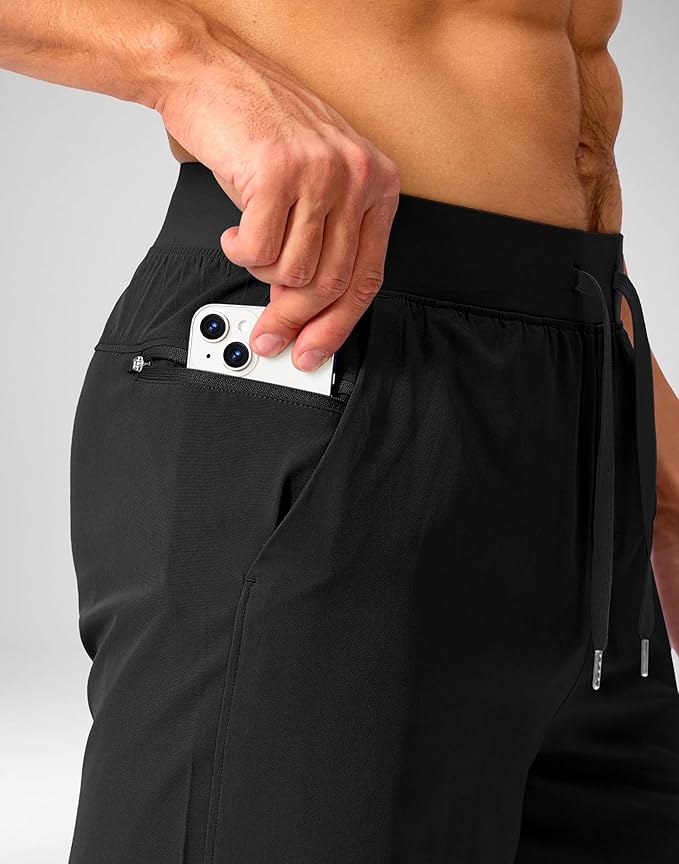 Men's Running Shorts with Zipper Pockets 9 Inch/ 7 Inch / 5 Inch Lightweight Quick Dry Gym Workout Athletic Shorts for Men(9 inch)
