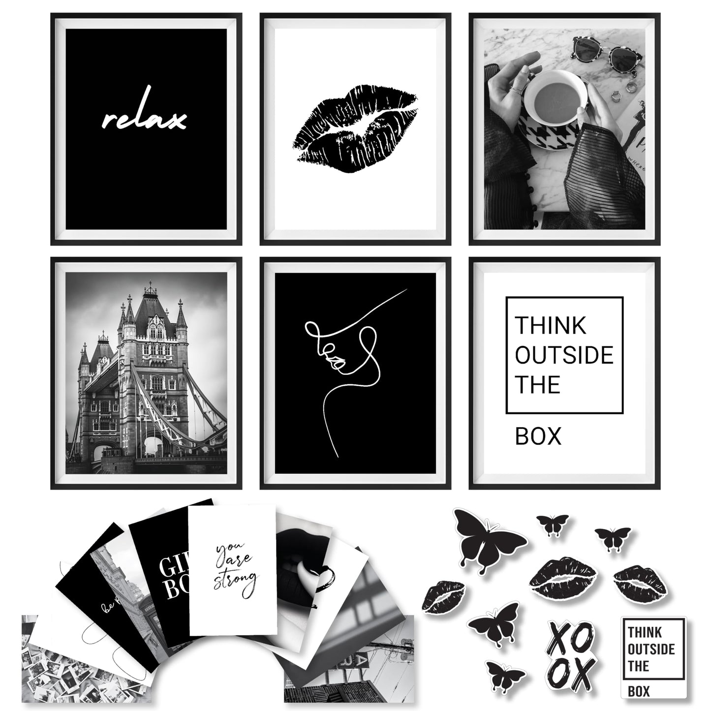 97 Decor Black and White Posters for Room Aesthetic - Black and White Wall Decor, Boy Play Bunny Art Prints, Retro Trendy Posters for Teen Girls Dorm Bedroom Office Decoration (8x10 UNFRAMED)