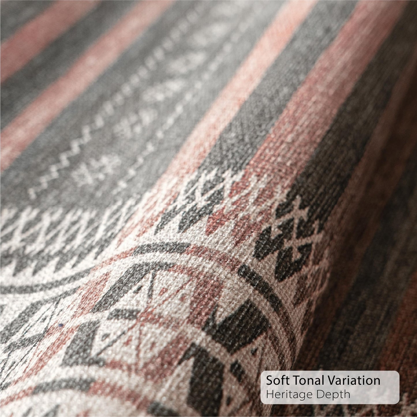 KNOTTING MATTERS Vibe Stripe 7’6” x 9’6” Area Rug – Sand, Charcoal & Clay Heritage Flatweave, Low-Pile – Easy Clean Area Rug – Perfect for Living Room, Dining Room, Bedroom – Pet & Kid Friendly