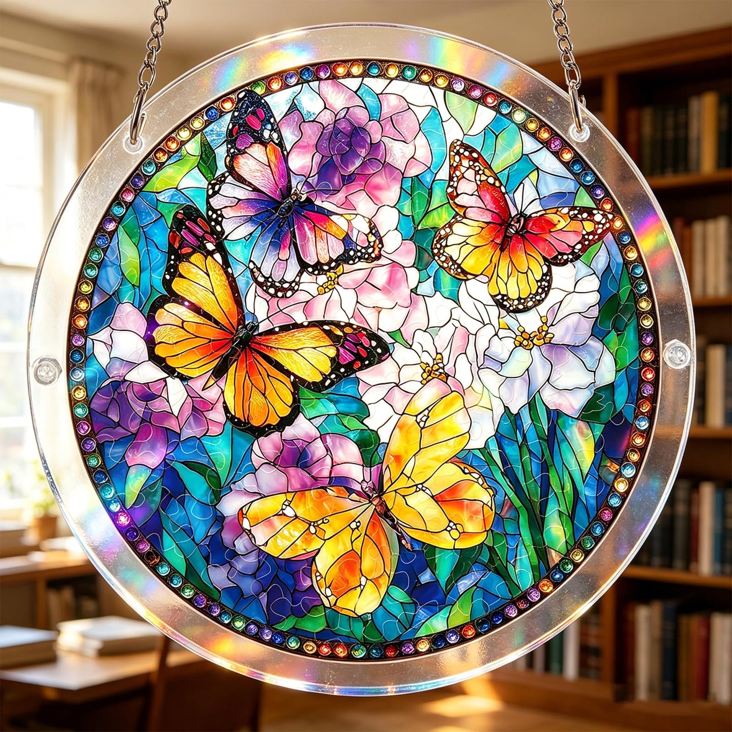 Acrylic Jigsaw Puzzle Suncatcher | 83 Pieces Acrylic Puzzles Suncatchers for Windows Hanging | Stained Glass Window Puzzle Sun Catcher for Adult | Aesthetic DIY Arts & Crafts for Home Decor