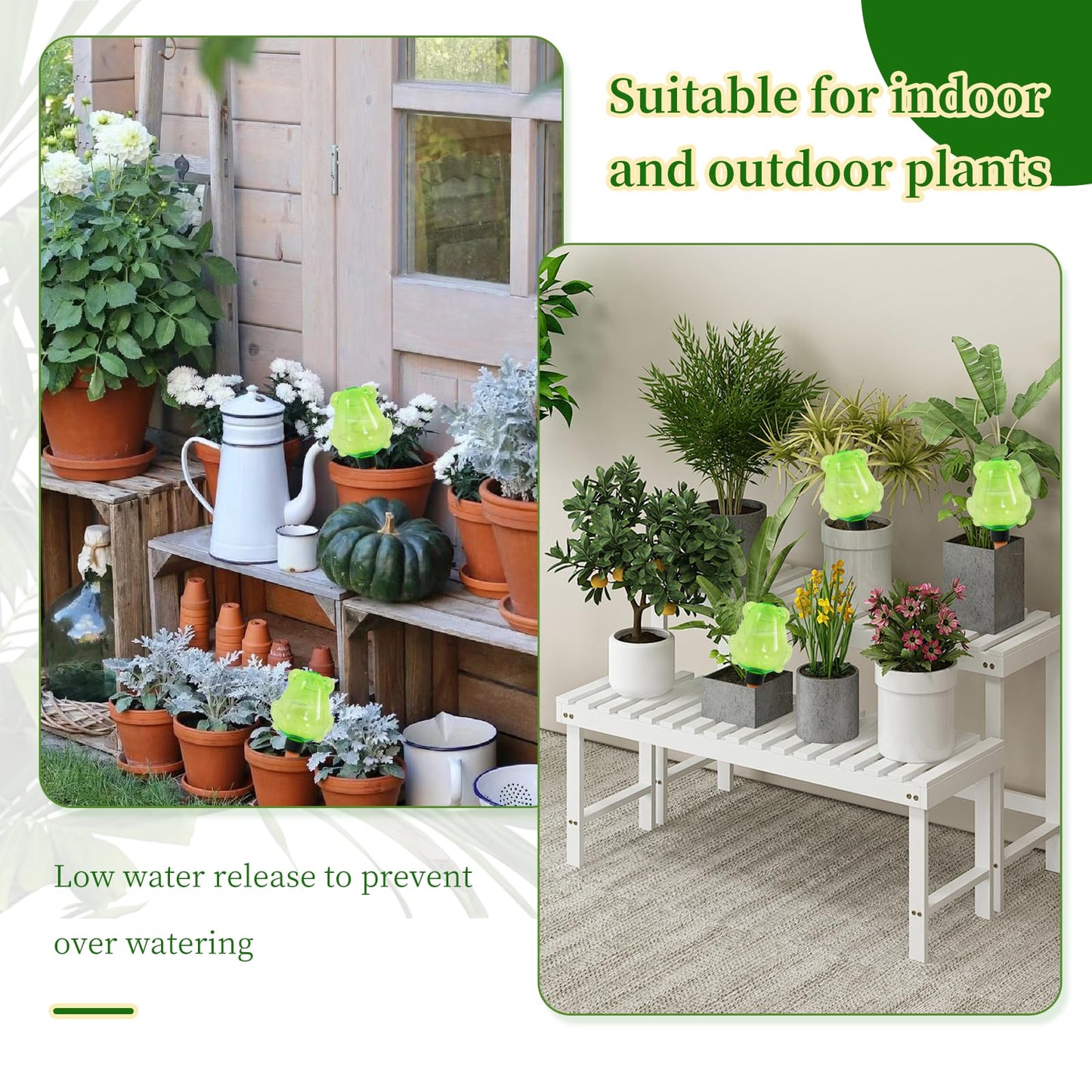GEWOSI 3 Pack Self Watering Globes for Plant Water Bulbs 13oz Watering Planter Insert Indoor Water Spikes Stakes for Automatic Drip Irrigation Plant Watering Devices