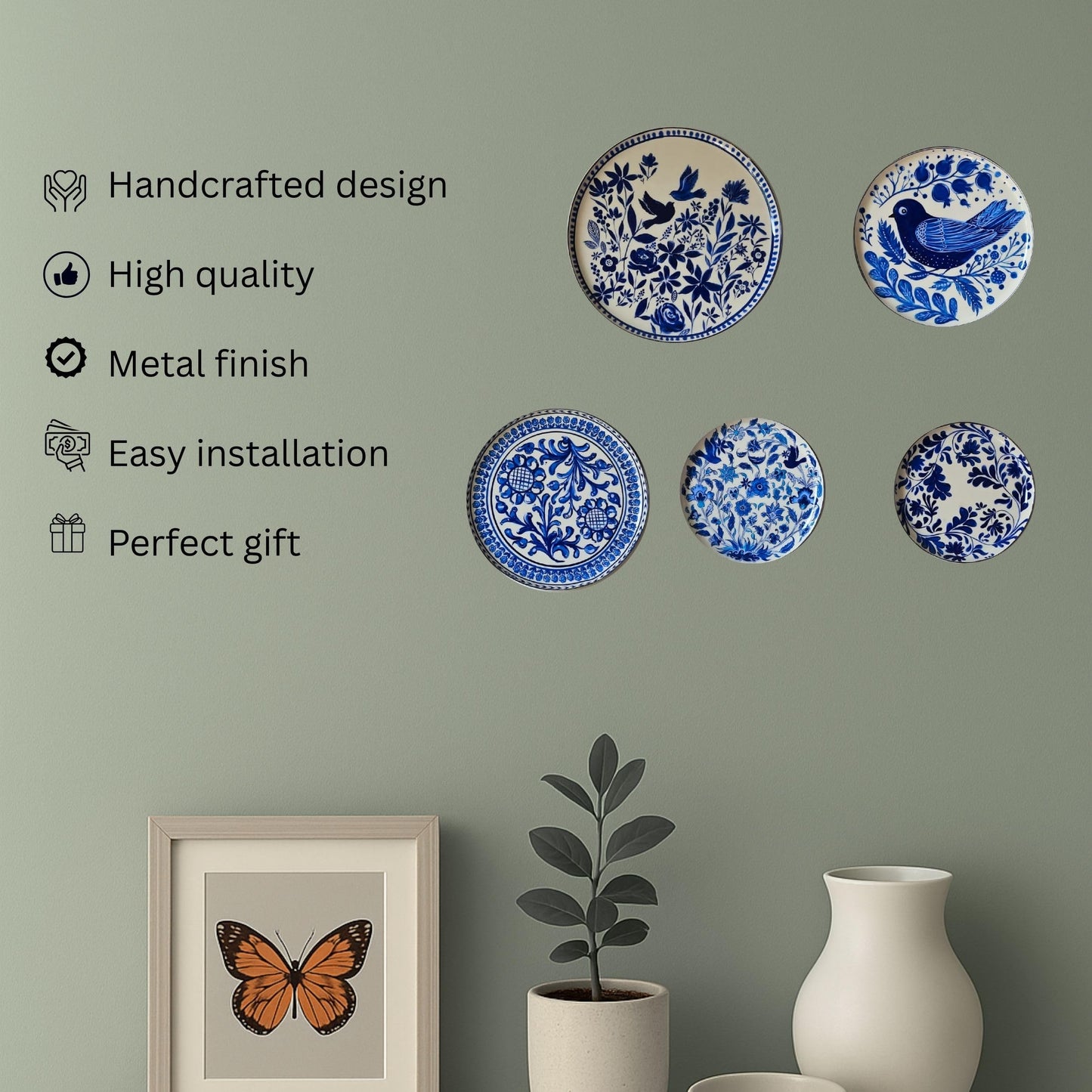 RITUALISTIC Holland Wall Plates & Paintings | Perfect Home Decor and Wall Decor Items for Your Hall and Living Room | Set of 5 |Valentine's day Gift Items