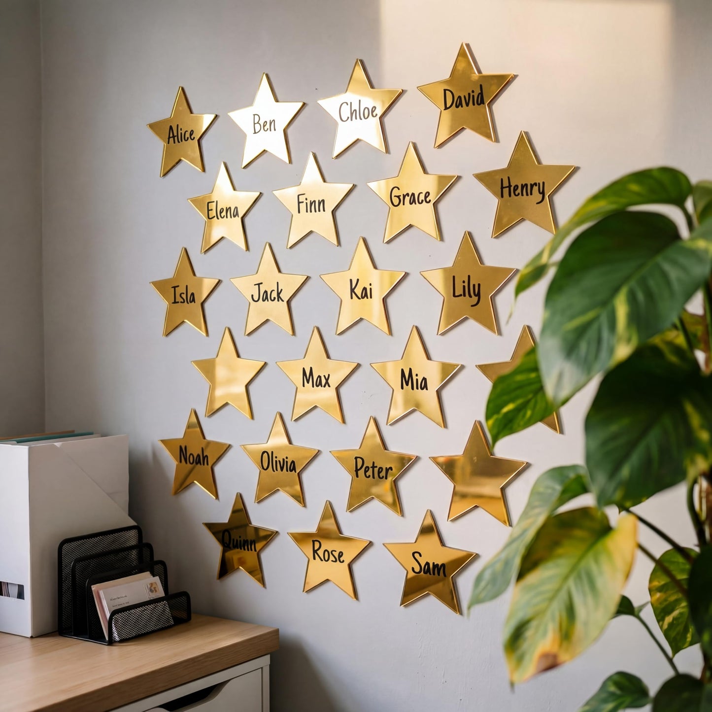 Leinuosen 80 Pieces Stars Cutouts Glitter Double Printed Paper Cardboard Stars Decorations for Bulletin Board Classroom Wall Graduation Party Supply, 6 Inches(Gold)
