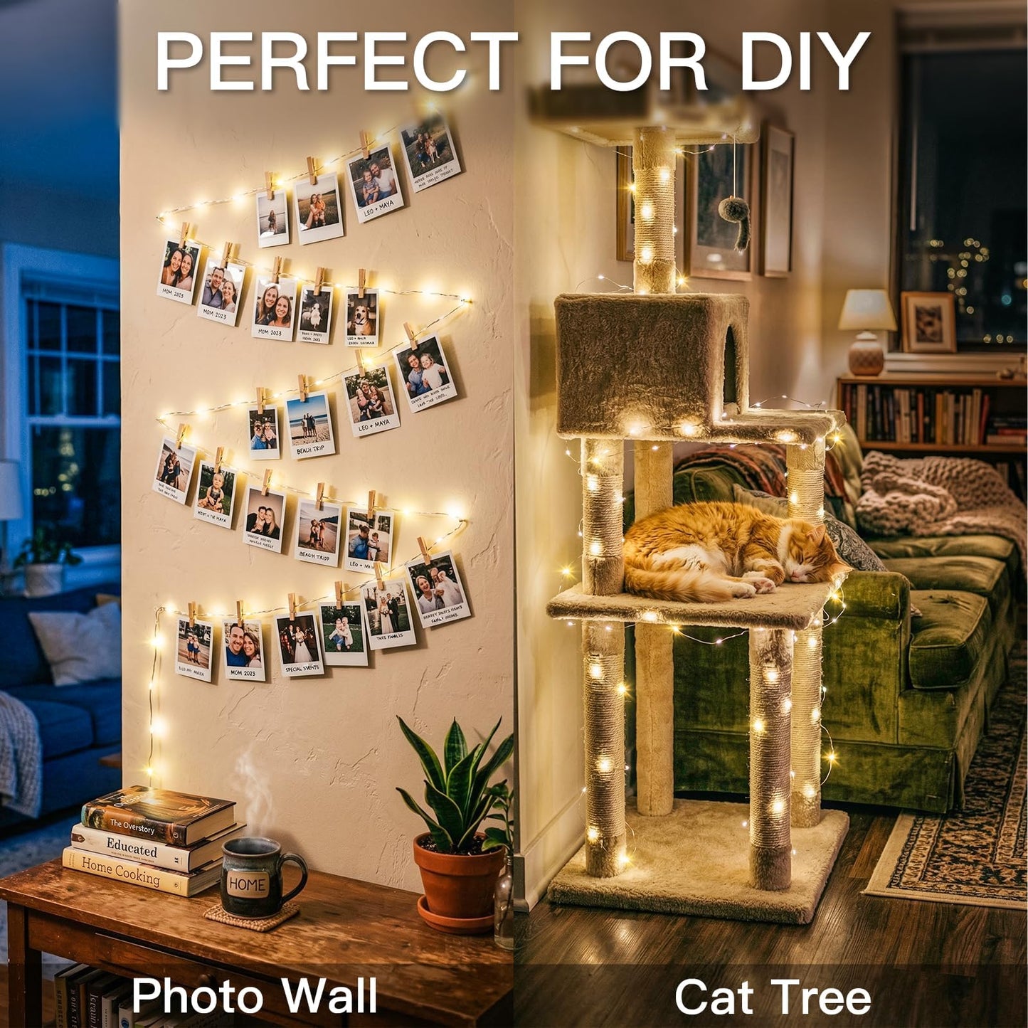 suddus 66ft 200 LED Outdoor String Lights,Fairy Lights Battery Operated with Remote, Twinkle Lights Battery Operated for Bedroom, Dorm, Patio, Fireplace,Garden, Party, Wedding DIY,Indoor(Warm White)
