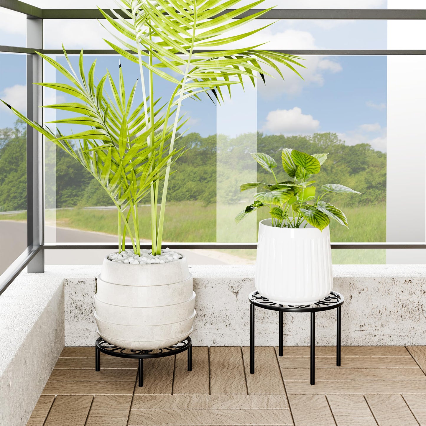 Chinpakden Plant Stand Flower Stand - Metal Plant Holder for Garden Home, Anti-rust Plant Rack for Multiple Plant Indoor or Outdoor.
