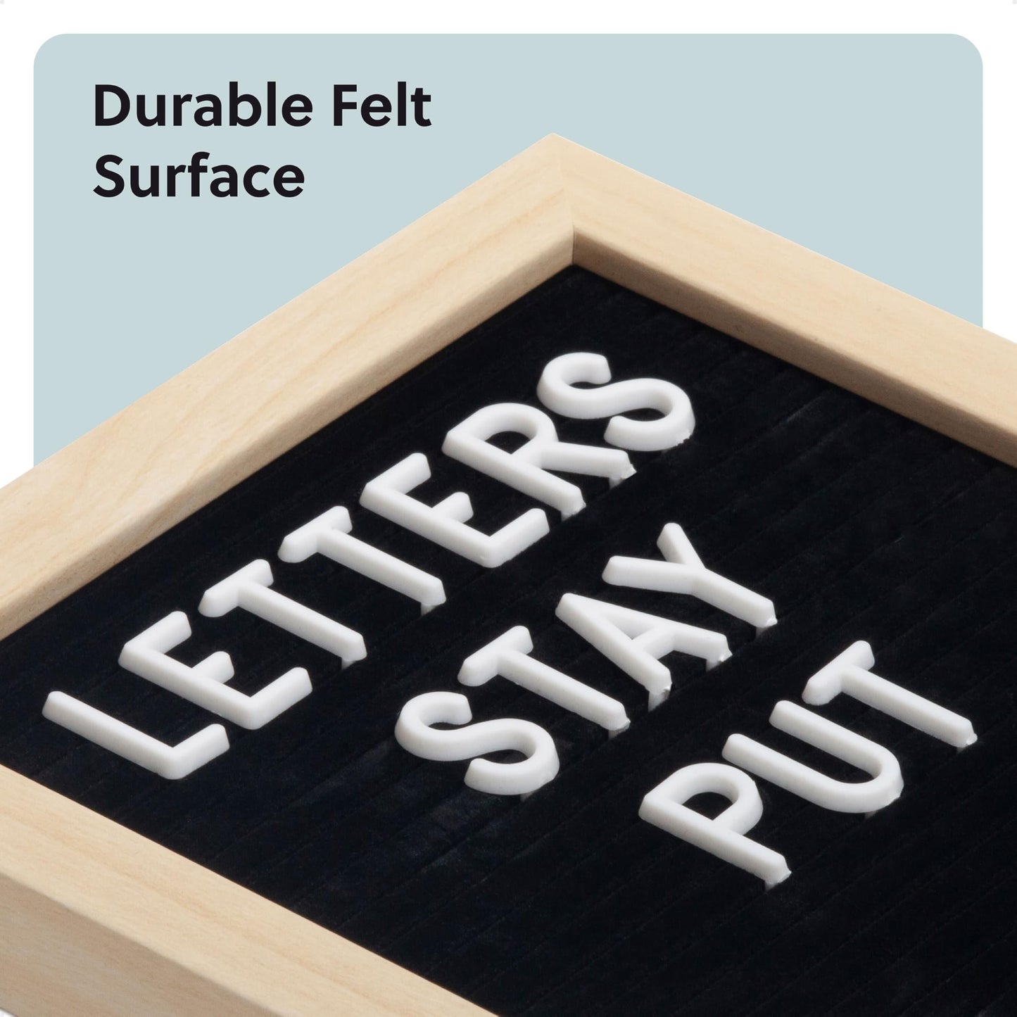 Magnetic Locker Letter Board, Black Felt, 8" x 6", Wood Frame