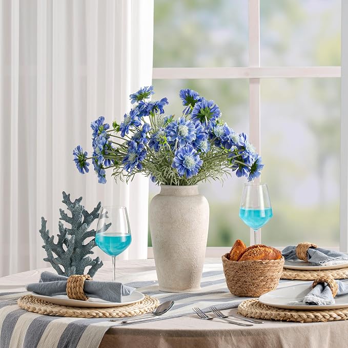 Ceramic Flower Vase, Large Flower Vase Tall Rustic Farmhouse Decorative Vase Floral Pottery Vases for Home Decor Table Living Room Entryway Mantel Bedroom Bathroom Kitchen - 11" W
