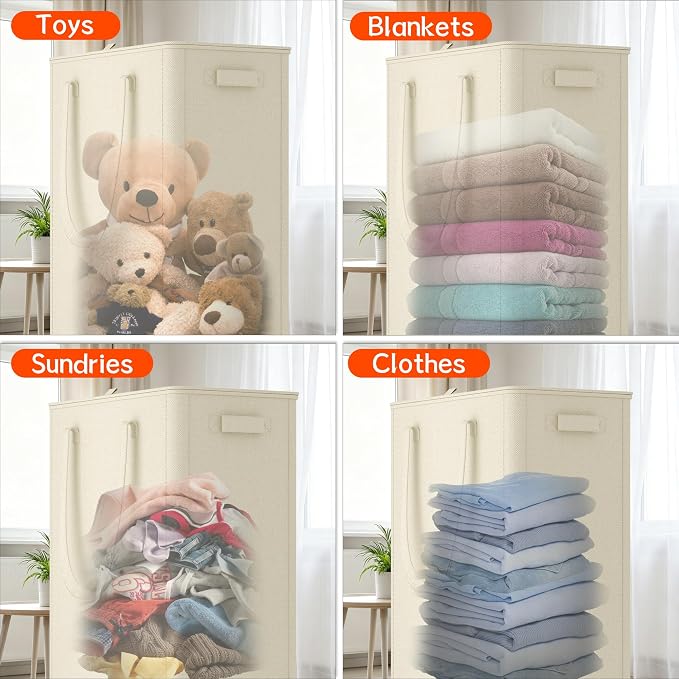 Slim Laundry Hamper with Wheels,18 Gal (70L) Rolling Laundry Basket with lid and wheels Clothes Hamper Foldable Tall Dirty Clothes Basket Sturdy Collapsible Clothes Hamper for Dorm,Laundry Room
