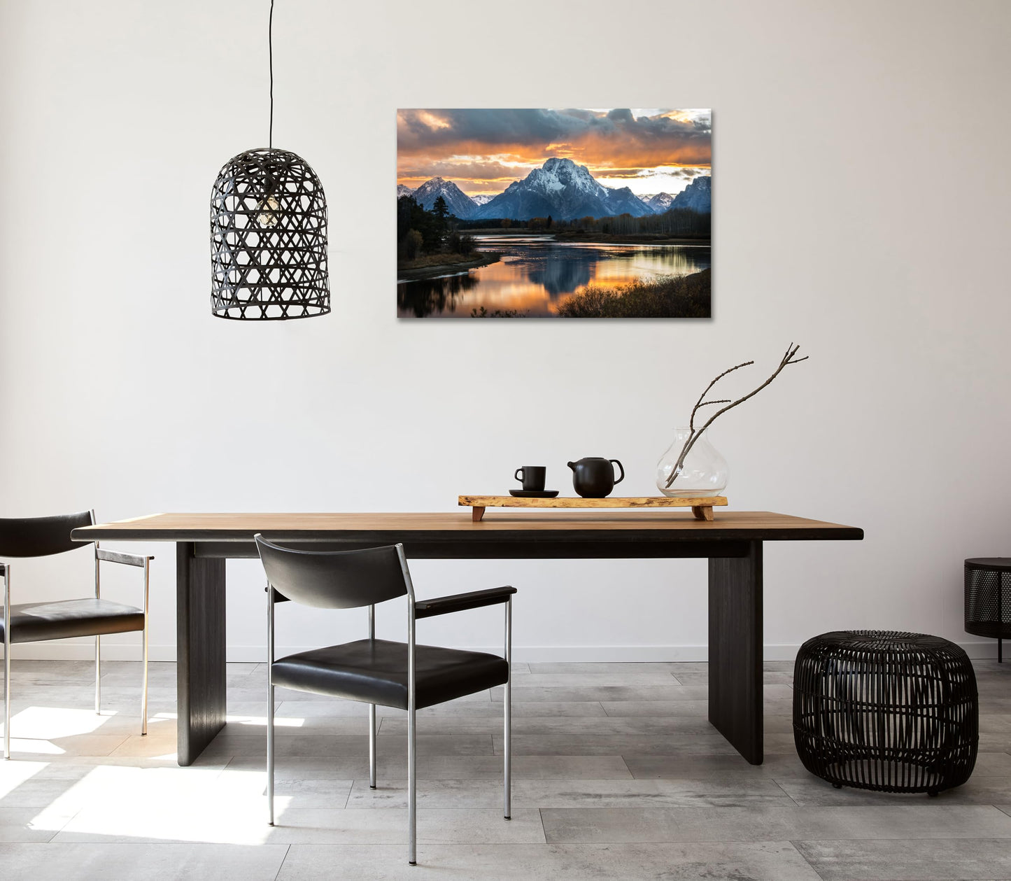 SKASNFAI Grand Teton National Park Canvas Wall Art Mountain Landscape Print Picture Framed Nature Wall Decor for Living Room Office (12L x 16W)