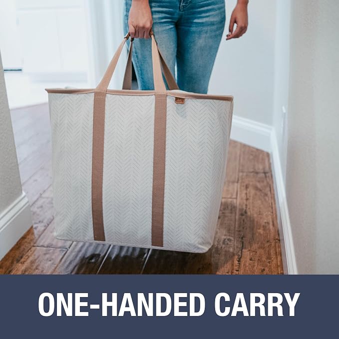 CleverMade Collapsible Laundry Caddy – Foldable Laundry Hamper & Tote, XXL 64L Pop-Up Laundry Basket with Handles, Space-Saving Laundry Organizer for Home & Travel, 2 Pack - LUXE Navy Noir