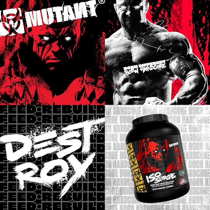 Mutant ISO Surge Whey Protein Isolate Powder Acts Fast to Help Recover, Build Muscle, Bulk and Strength, 5 lb - Vanilla Ice Cream