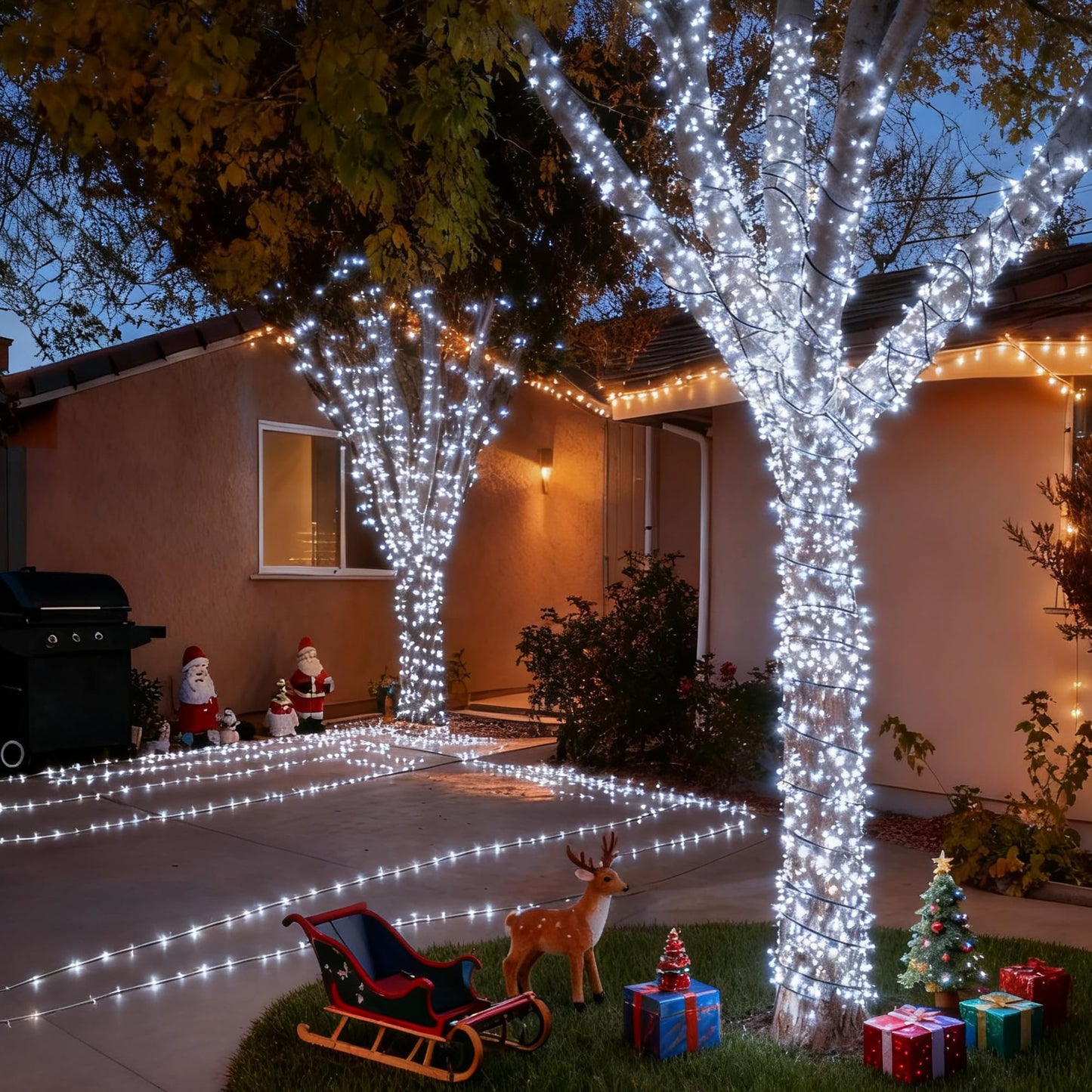 [6 Pack] Solar Christmas Lights Outdoor, 236 FT 600 LED Solar Twinkle Light Outdoor with 8 Modes & Memory Function, Waterproof Chrismas Lights for Xmas Tree Party Decorations