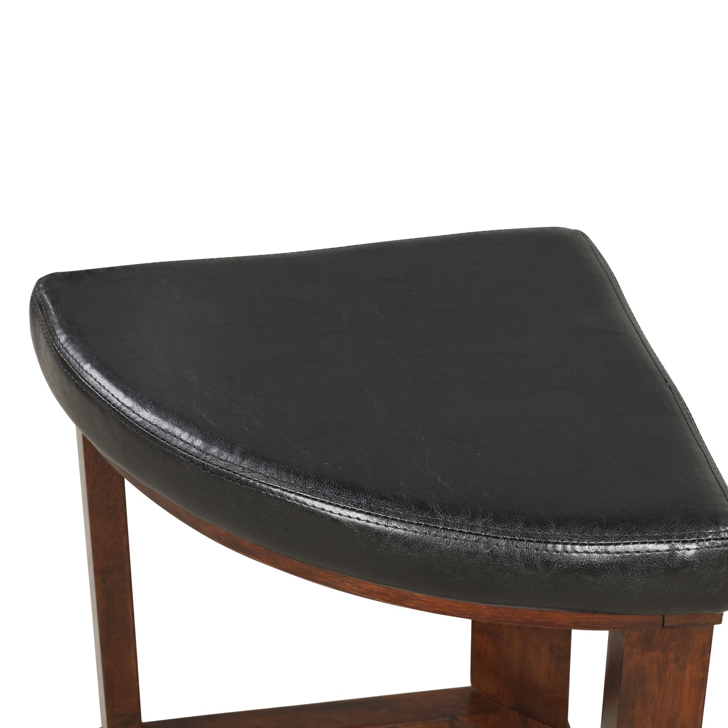 Roundhill Furniture Cylina Solid Wood Glass Top Round Counter Height Table with 4 Stools
