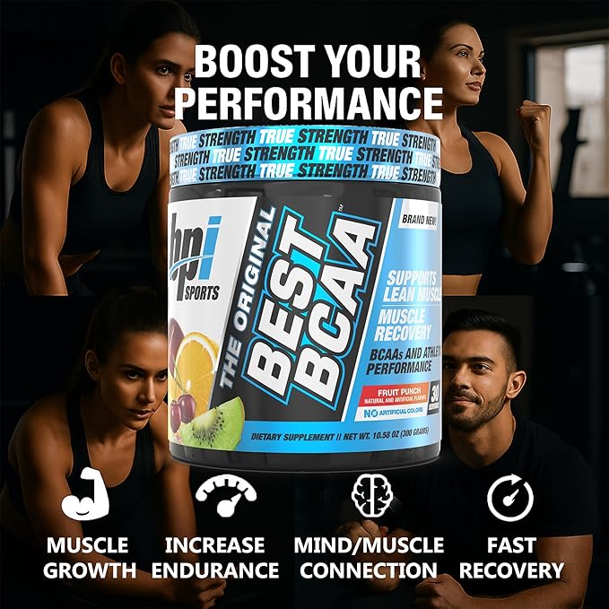 BPI Sports Best BCAA - BCAA Powder - Branched Chain Amino Acids - Muscle Recovery - Muscle Protein Synthesis - Lean Muscle - Improved Performance ??Hydration ??Fruit Punch - 60 Servings - 1.32 Pound