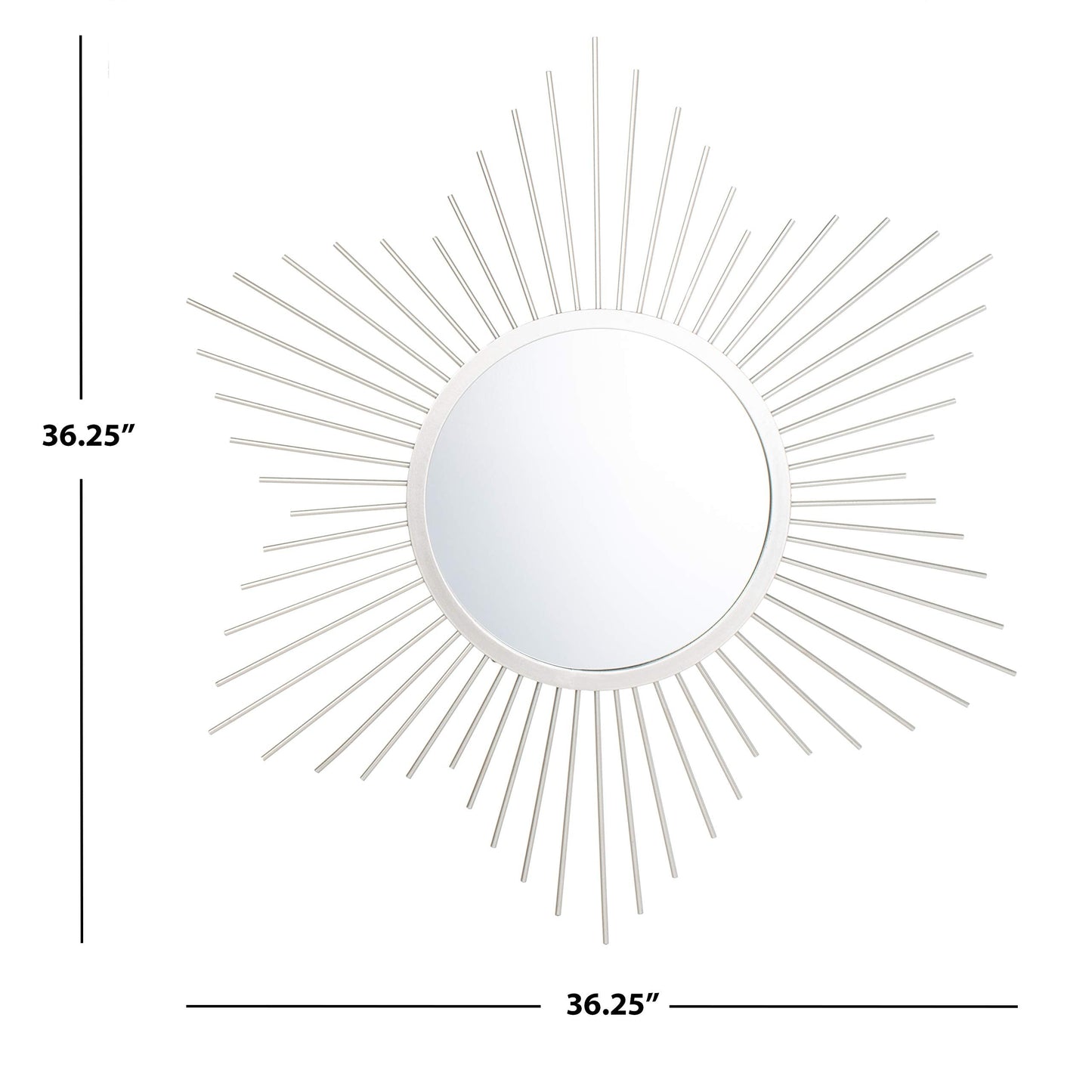SAFAVIEH Home River Silver Sunburst 36-inch Decorative Accent Mirror