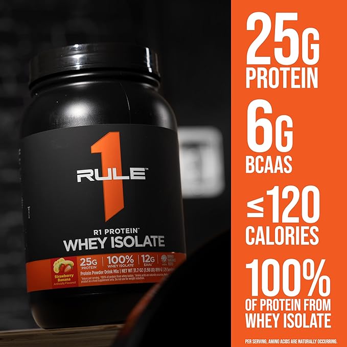 Rule 1 R1 Protein Whey Isolate - with 25g Protein & 6g BCAA Exclusively from Isolated & Hydrolyzed Sources for Workout Recovery (5 Pounds*, Salted Carmel)