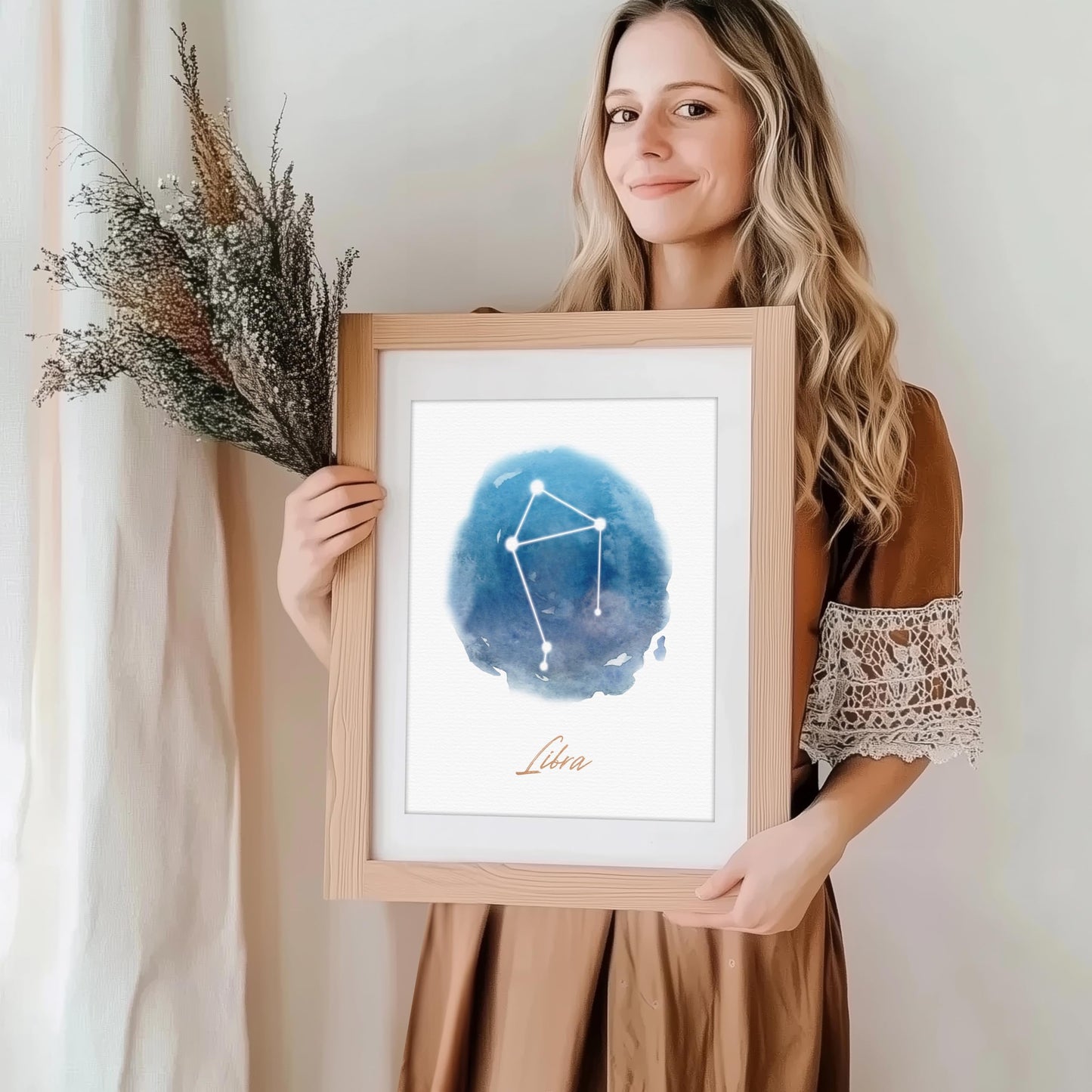 DREAM BIG PRINTABLES Libra Constellation Art Print - 8x10 (Unframed) | Zodiac Star Sign Wall Decor for Astrology Enthusiasts