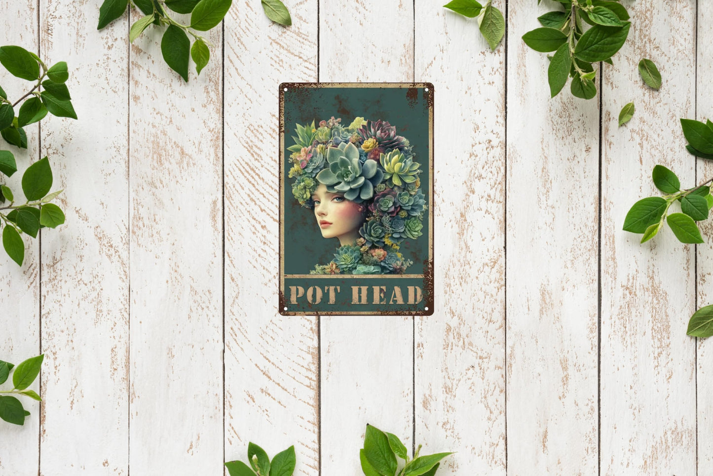 Retro Funny Pot Head Garden Fence Wall Decor Metal Tin Signs Garage Man Cave Gift Retro Bar Art Bathroom Decor 12x8 in