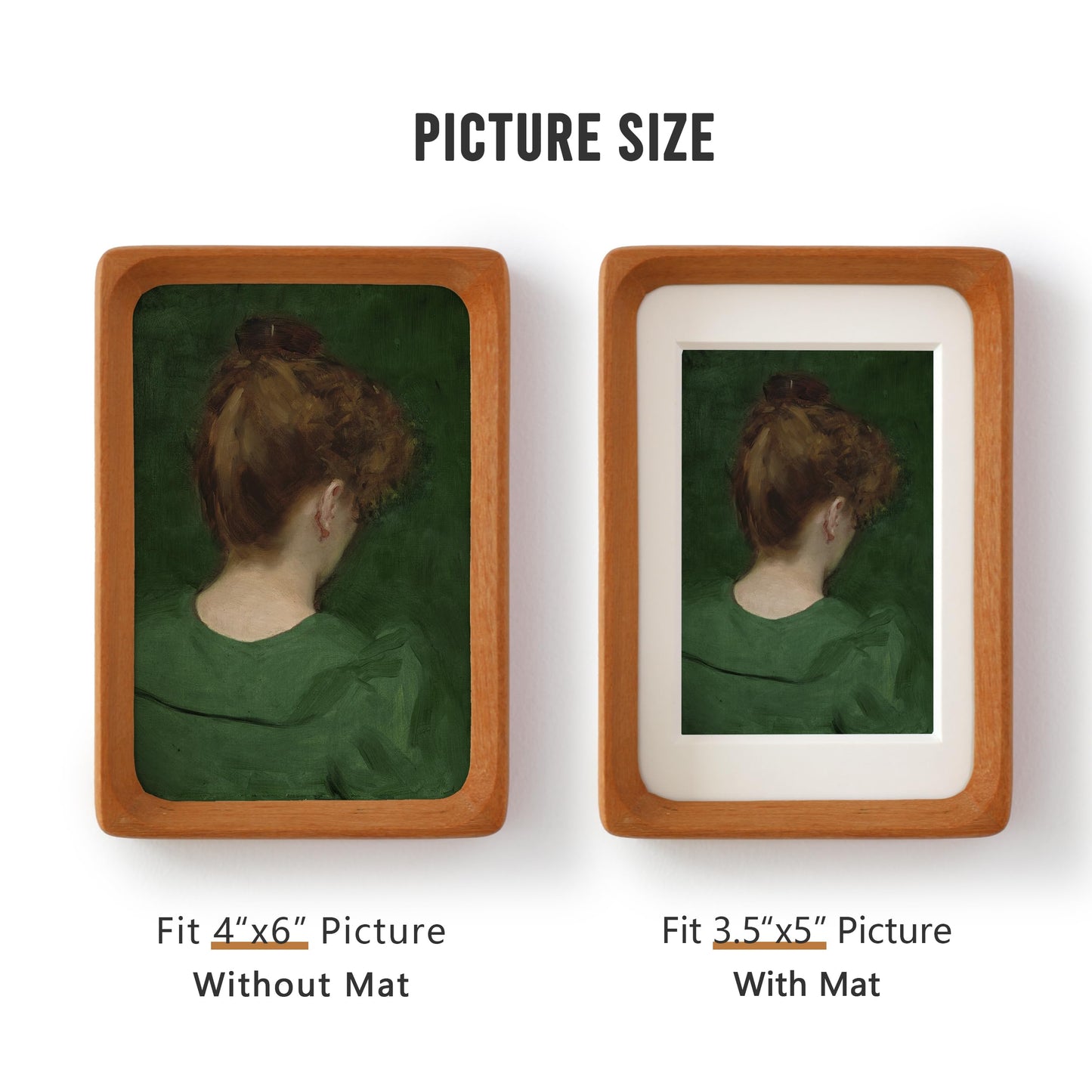Zelvix Natural Teak Wood Picture Frame,Picture 3.5x5 with Mat or 4x6 Without Mat,Standing Desk Photo Frame 4 by 6,Plexiglass,Tabletop or Wall Display