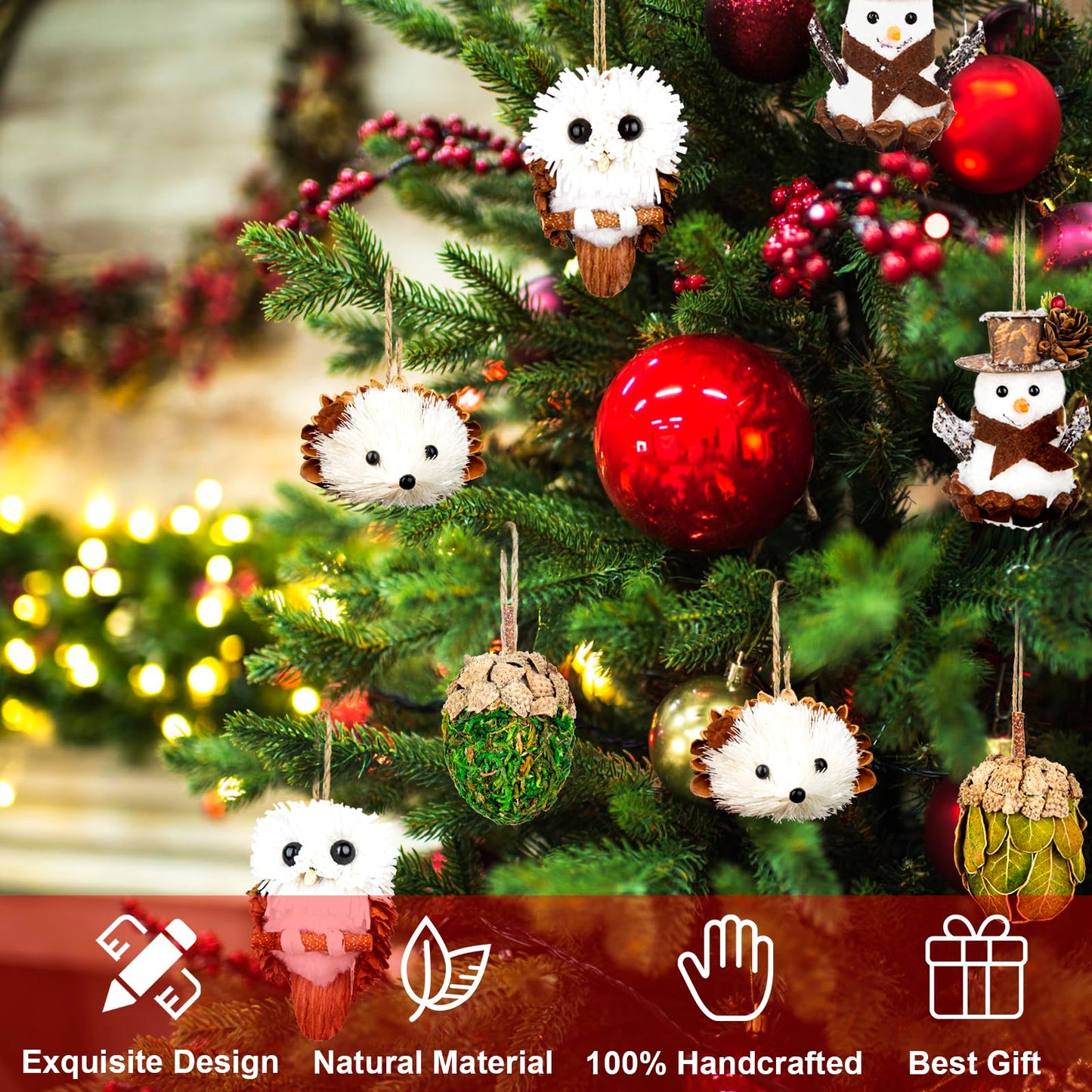 4Pcs Christmas Snowman Ornaments - Handmade Hanging Decoration, Christmas Decor - Ideal for Christmas Tree, Holiday Centerpiece, Party Supplies, and Home Decor