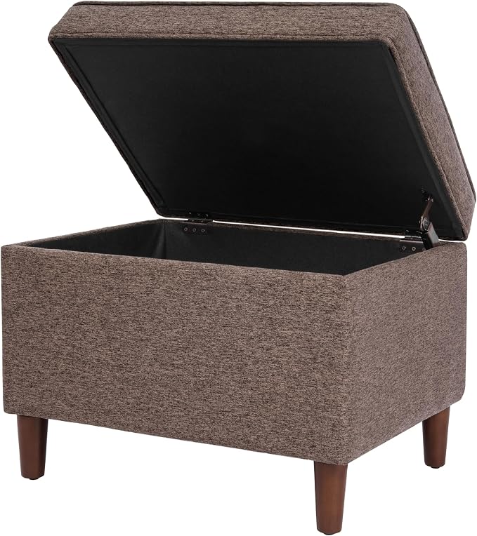 Spatial Order Home Decor | Dinah Collection Modern Storage Ottoman | Ottoman with Storage for Living Room & Bedroom (Chocalate Brown)