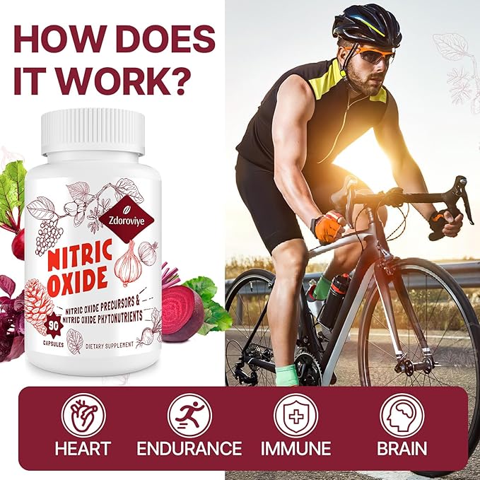 Nitric Oxide Supplement for Men, 90 Capsules (1 Pack)