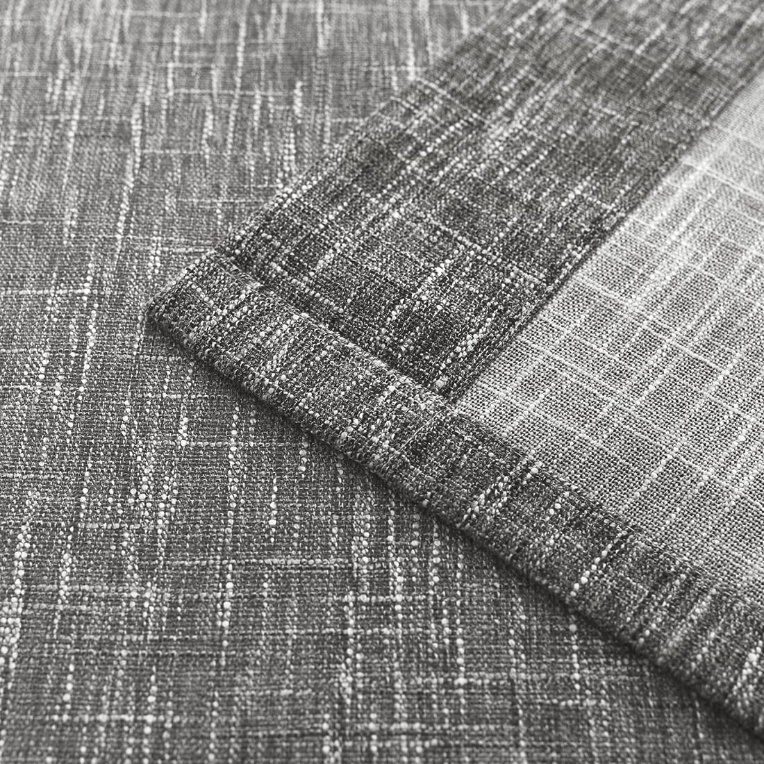 Central Park Ombre Window Curtain Panel Linen Gradient Print on Rayon Blend Fabric Drapery Treatments for Living Room/Bedroom, Cream White to Gray, 40" x 84", Set of 2